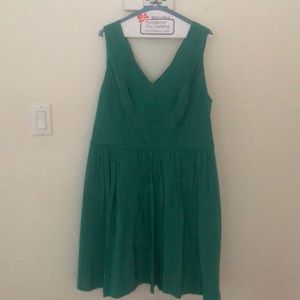 Boden green v-neck dress. Size 14.